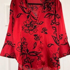 Floral Red Women's Top